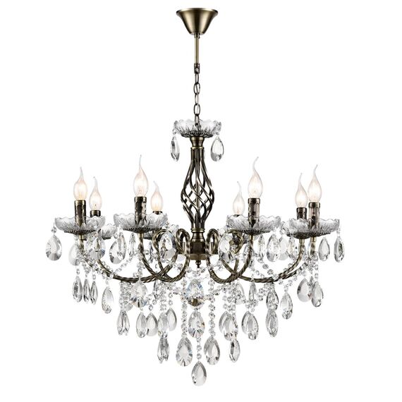 LUMION 8190/8 CLASSI LN25 24 античная бронза, металл/хрусталь Люстра E14 8*40W 220V LINN, изображение 7