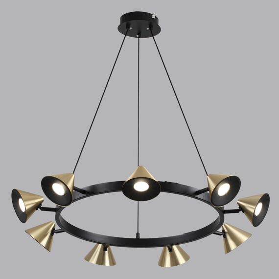 LUMION 8233/9 COMFI LN25 209 черный/золото, металл Подвесной светильник GU10 LED 9*7W 220V LAMINA, изображение 4