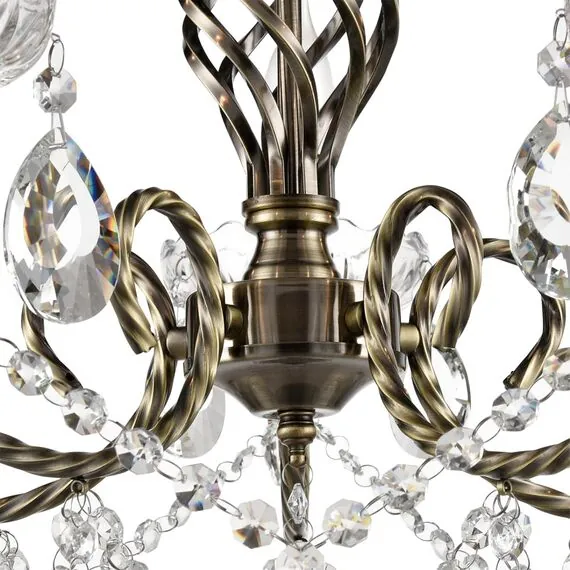 LUMION 8190/5 CLASSI LN25 24 античная бронза, металл/хрусталь Люстра E14 5*40W 220V LINN, изображение 3