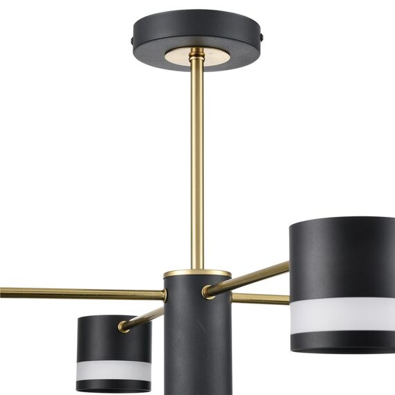 LUMION 8240/8C COMFI LN25 197 черный/латунь, металл/акрил Люстра потолочная LED GX53 8*7W 220V LANIKA, изображение 4