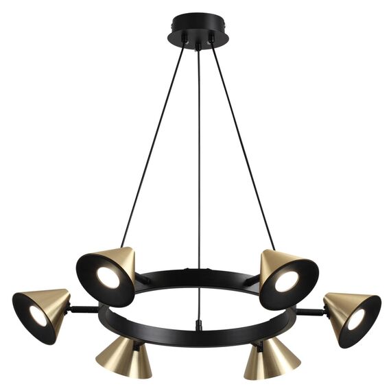 LUMION 8233/6 COMFI LN25 209 черный/золото, металл Подвесной светильник GU10 LED 6*7W 220V LAMINA, изображение 5