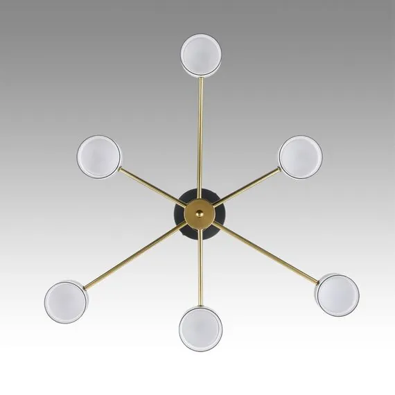 LUMION 8240/6C COMFI LN25 197 черный/латунь, металл/акрил Люстра потолочная LED GX53 6*7W 220V LANIKA, изображение 5