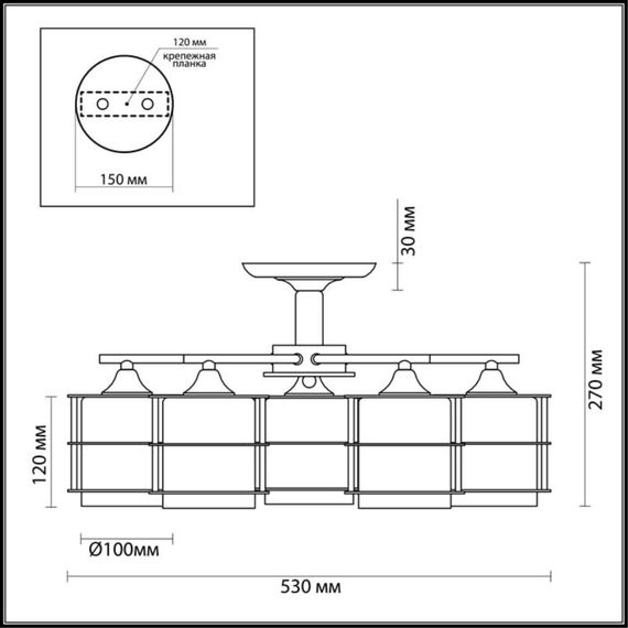 LUMION 3504/5C COUNTY LN18 000 хром Люстра потолочная E27 5*60W 220V ROTONDUM, изображение 2