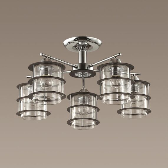 LUMION 3504/5C COUNTY LN18 000 хром Люстра потолочная E27 5*60W 220V ROTONDUM, изображение 4
