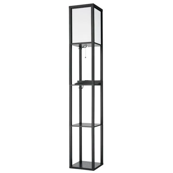LUMION 8093/1F COMFI LN25 361 черный/белый, дерево/текстиль Торшер Е27 1*60W 220V PRACTIC