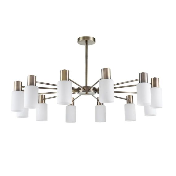 LUMION 8100/12C COMFI LN25 73 бронза/белый металл/стекло Люстра потолочная Е14 12*40W 220V MAVE