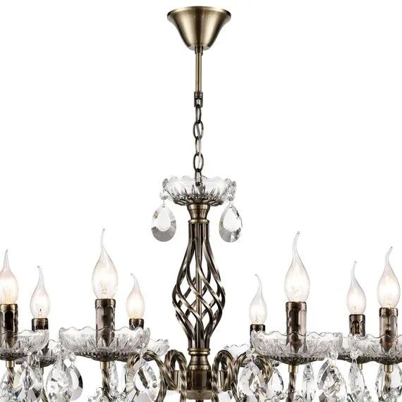 LUMION 8190/8 CLASSI LN25 24 античная бронза, металл/хрусталь Люстра E14 8*40W 220V LINN, изображение 4