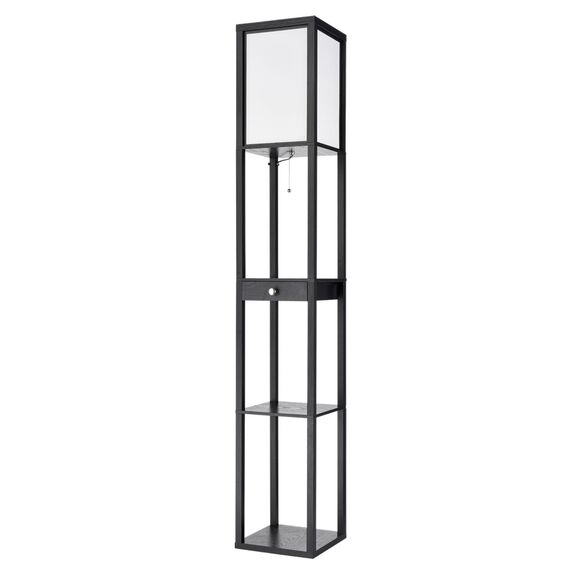 LUMION 8092/1F COMFI LN25 361 черный/белый, дерево/текстиль Торшер Е27 1*60W 220V PRACTIC
