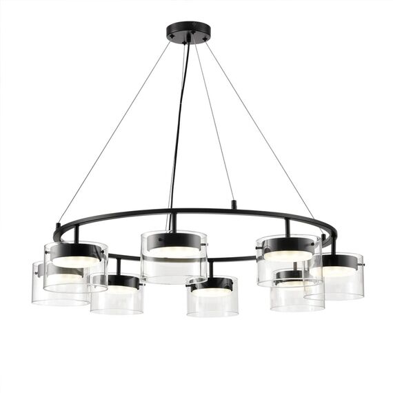 LUMION 8232/8 COMFI LN25 193 черный/прозрачный, металл/стекло Светильник подвесной LED GX70 8*10W 220V NATALINA, изображение 4