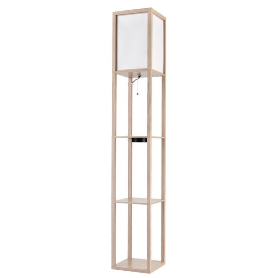 LUMION 8091/1F COMFI LN25 361 дерево/белый, дерево/текстиль Торшер Е27 1*60W 220V PRACTIC
