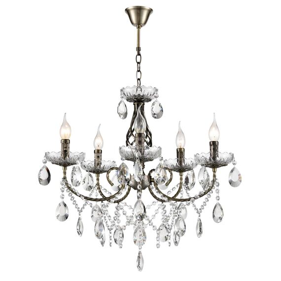 LUMION 8190/5 CLASSI LN25 24 античная бронза, металл/хрусталь Люстра E14 5*40W 220V LINN, изображение 7