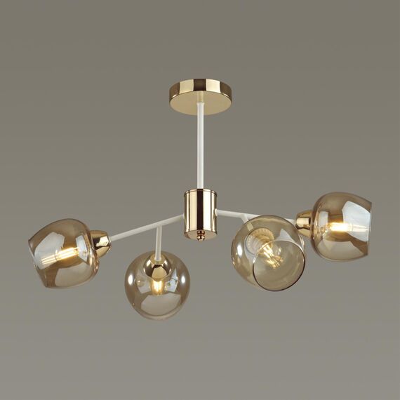 LUMION 5650/4C COMFI LN23 000 белый, золотой Люстра потолочная E27 4*60W 220V ODELL, изображение 3