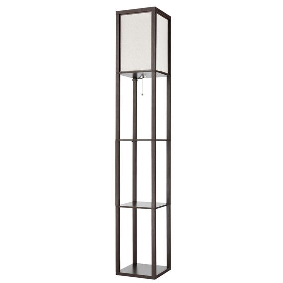 LUMION 8090/1F COMFI LN25 361 кофейный/белый, дерево/текстиль Торшер Е27 1*60W 220V PRACTIC