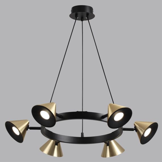 LUMION 8233/6 COMFI LN25 209 черный/золото, металл Подвесной светильник GU10 LED 6*7W 220V LAMINA, изображение 4