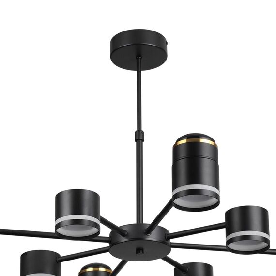 LUMION 8234/8C COMFI LN25 000 черный, металл/акрил Люстра потолочная LED GX53 8*10W + LED-проектор 4*5W 2700К 220V VIRSAVA, изображение 5