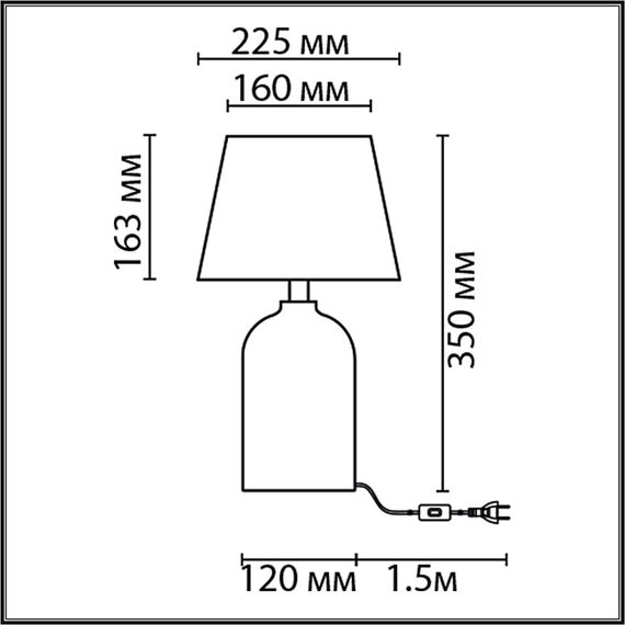 LUMION 8216/1T CLASSI LN25 000 серый, керамика/текстиль Настольная лампа Е27 1*60W 220V FANNA, изображение 2