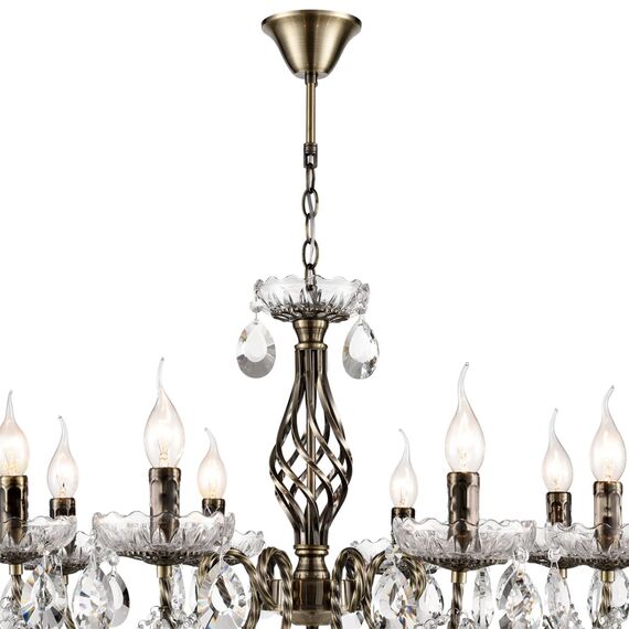 LUMION 8190/8 CLASSI LN25 24 античная бронза, металл/хрусталь Люстра E14 8*40W 220V LINN, изображение 4