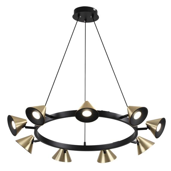 LUMION 8233/9 COMFI LN25 209 черный/золото, металл Подвесной светильник GU10 LED 9*7W 220V LAMINA, изображение 5