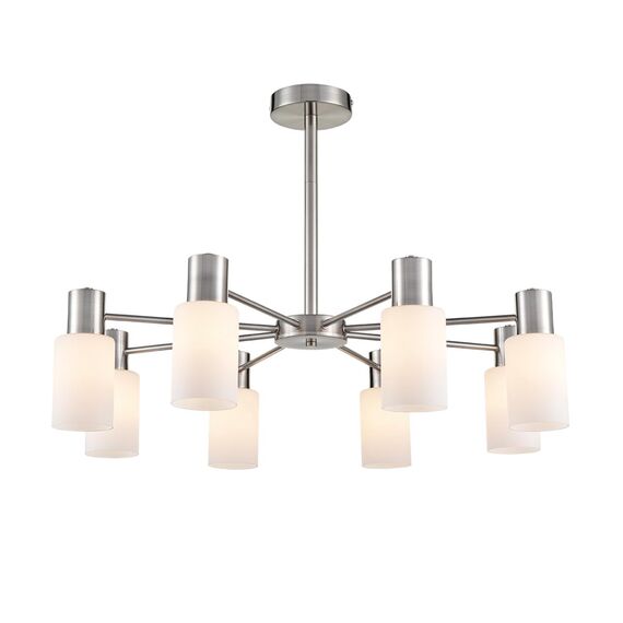 LUMION 8099/8C COMFI LN25 75 никель/белый металл/стекло Люстра потолочная Е14 8*40W 220V MAVE, изображение 6