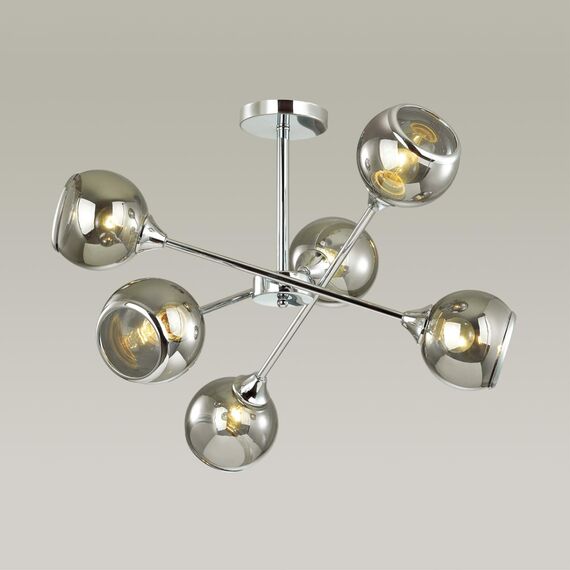 LUMION 4530/6C COMFI LN21 144 хром, дымчатый Люстра потолочная E27 6*60W 220V SANDRA, изображение 4