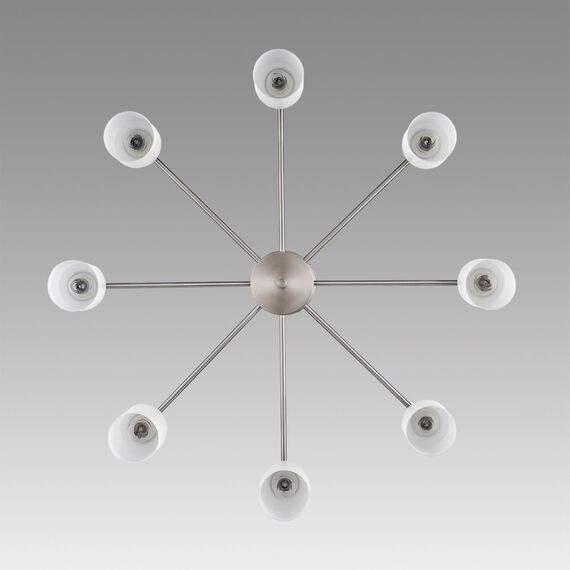 LUMION 8099/8C COMFI LN25 75 никель/белый металл/стекло Люстра потолочная Е14 8*40W 220V MAVE, изображение 5