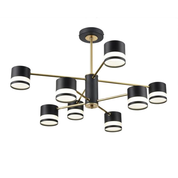 LUMION 8240/8C COMFI LN25 197 черный/латунь, металл/акрил Люстра потолочная LED GX53 8*7W 220V LANIKA, изображение 6