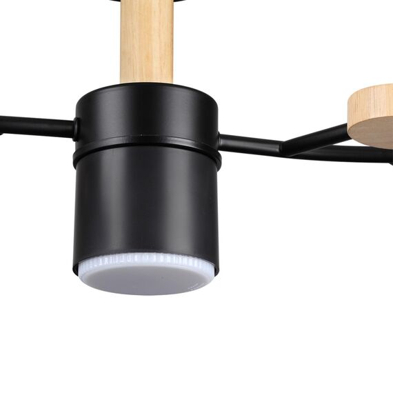 LUMION 8194/5C COMFI LN25 261 черный, металл/дерево/пластик Потолочный светильник LED GX53 5*9W 220V CRYPTO, изображение 3