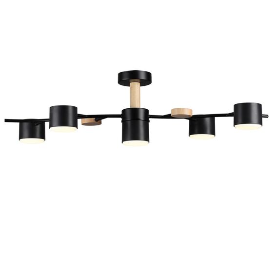 LUMION 8194/5C COMFI LN25 261 черный, металл/дерево/пластик Потолочный светильник LED GX53 5*9W 220V CRYPTO, изображение 6