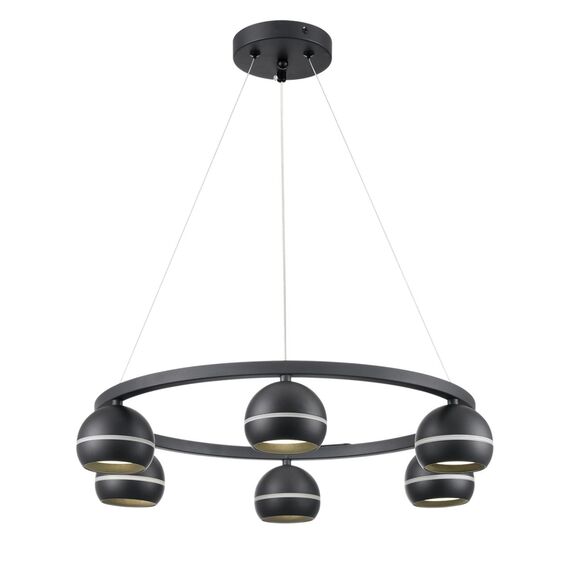 LUMION 8242/6 COMFI LN25 203 черный металл Светильник подвесной LED GX53 6*7W 220V LUAZANA, изображение 4