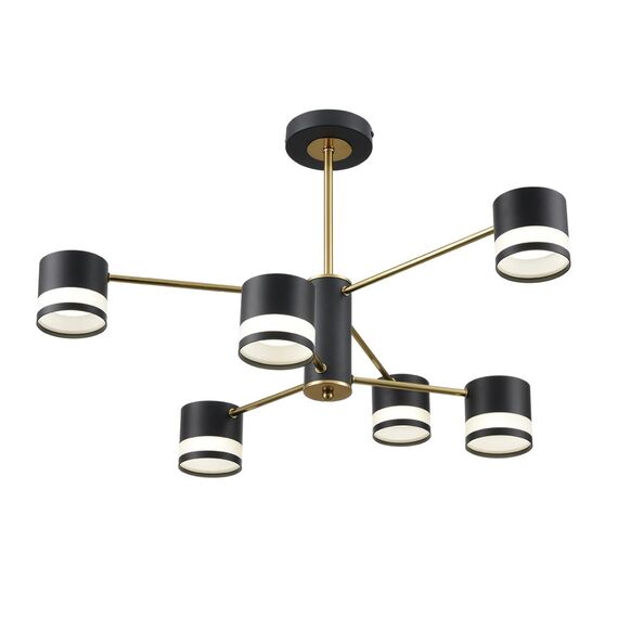 LUMION 8240/6C COMFI LN25 197 черный/латунь, металл/акрил Люстра потолочная LED GX53 6*7W 220V LANIKA, изображение 6