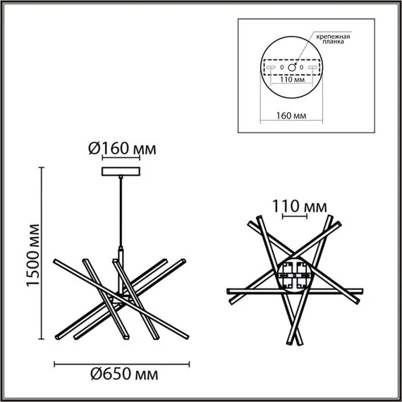 LUMION 6563/60L LEDIO LN25 234 черный//металл/ Подвесной светильник 4000K LED 60W 220V PARKER, изображение 2