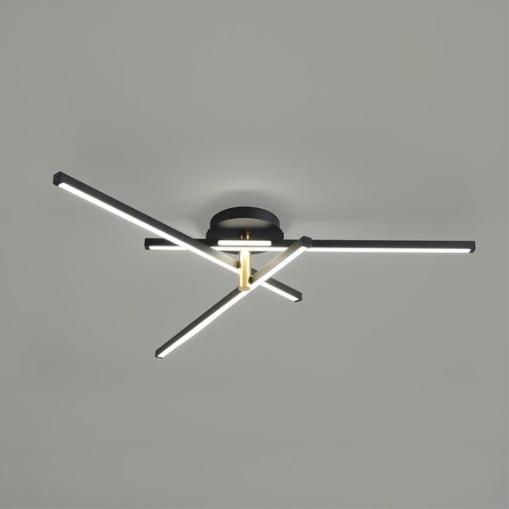 LUMION 6547/56CL LEDIO LN23 232 чёрный, золотой Потолочный светильник LED 56W 4000K 2160Лм 220V PARKER, изображение 2