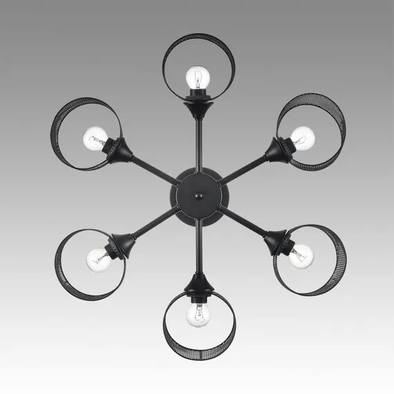 LUMION 8238/6C COUNTY LN25 258 черный металл Люстра потолочная Е27 6*60W 220V TIDINA, изображение 5