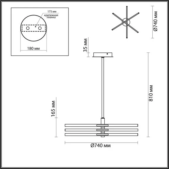 LUMION 6547/56L LEDIO LN23 232 чёрный, золотой Потолочный светильник LED 56W 4000K 2160Лм 220V PARKER, изображение 2