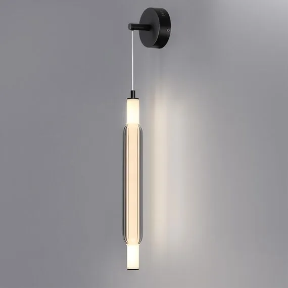 LUMION 6556/15WL LEDIO LN25 237 черный/дымчатый/металл/акрил, стекло Бра LED 15W 4000К 220V TRENDY, изображение 3