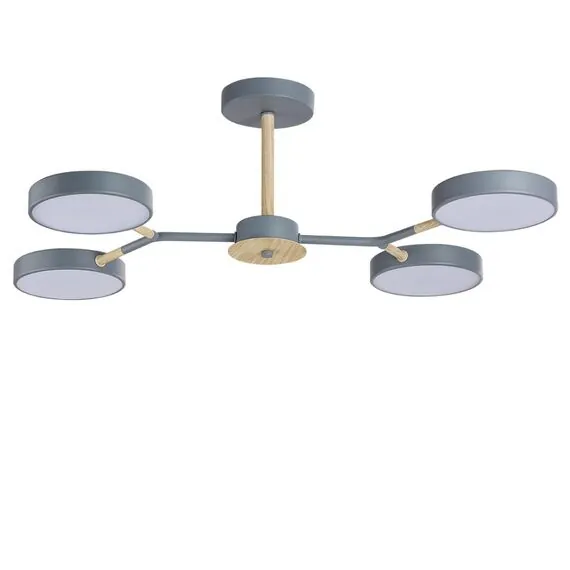LUMION 5651/72CL LEDIO LN23 275 серый, дерево Люстра потолочная LED 72W 3000-6000K 3253Лм 220V BRAD