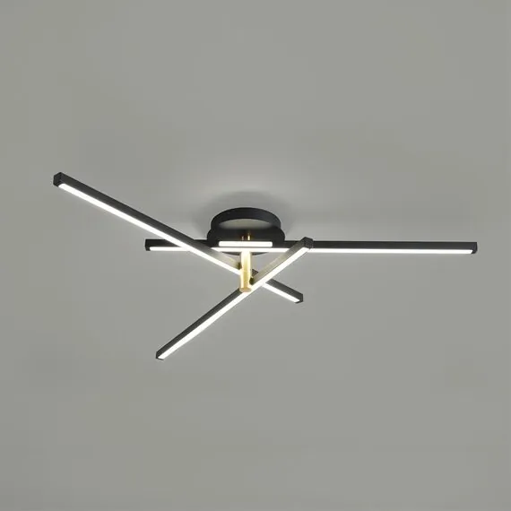 LUMION 6547/56CL LEDIO LN23 232 чёрный, золотой Потолочный светильник LED 56W 4000K 2160Лм 220V PARKER, изображение 2