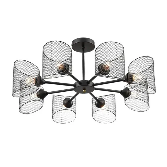 LUMION 8238/8C COUNTY LN25 258 черный металл Люстра потолочная Е27 8*60W 220V TIDINA, изображение 7