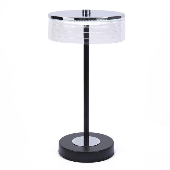 LUMION 8203/1TL LEDIO LN25 393 серебро/черный/прозрачный, металл/акрил Настольная лампа LED 7W 400К 220V SATIANA