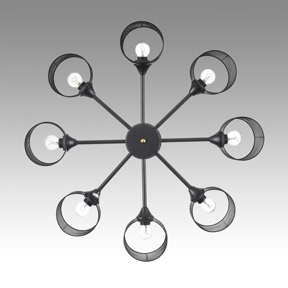 LUMION 8238/8C COUNTY LN25 258 черный металл Люстра потолочная Е27 8*60W 220V TIDINA, изображение 6