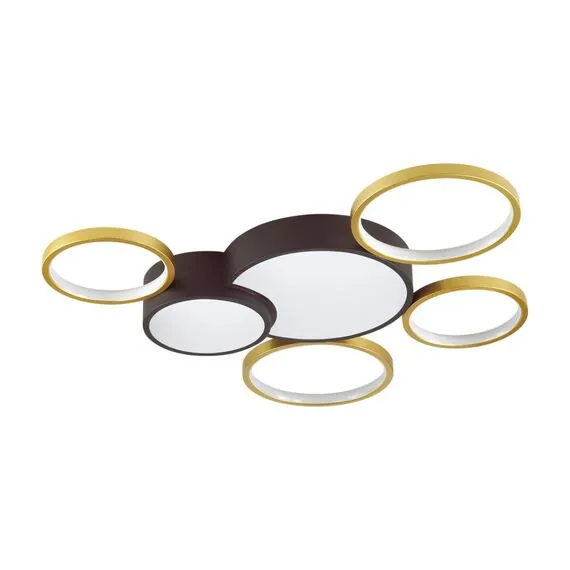 LUMION 5255/99CL LEDIO LN23 000 черный, матовое золото Люстра потолочная диммир. с ДУ LED 100W 6600Лм 220V NORBERT