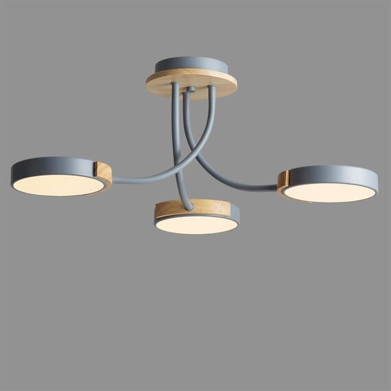 LUMION 5655/54CL LEDIO LN23 278 серый, дерево Люстра потолочная LED 54W 3000-6000K 3125Лм 220V ARLEY, изображение 3