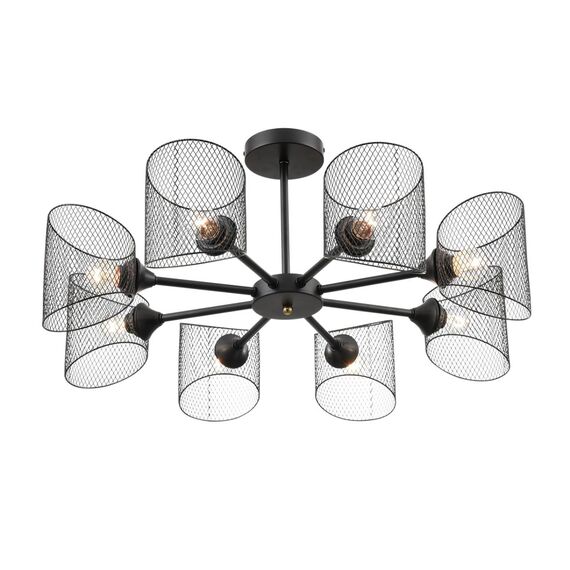 LUMION 8238/8C COUNTY LN25 258 черный металл Люстра потолочная Е27 8*60W 220V TIDINA, изображение 7