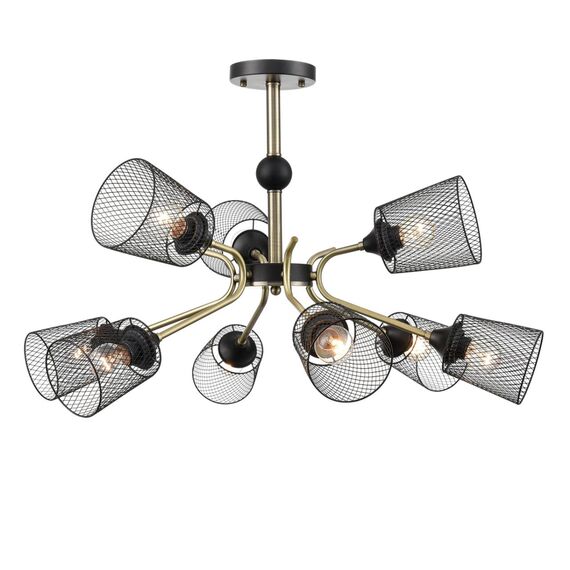LUMION 8191/9C COUNTY LN25 253 черный/античная бронза/черный металл Люстра потолочная Е27 9*60W 220V ABRIS, изображение 6