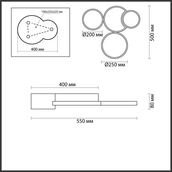 LUMION 5255/64CL LEDIO LN23 000 черный, матовое золото Люстра потолочная диммир. с ДУ LED 64W 4224Лм 220V NORBERT, изображение 2