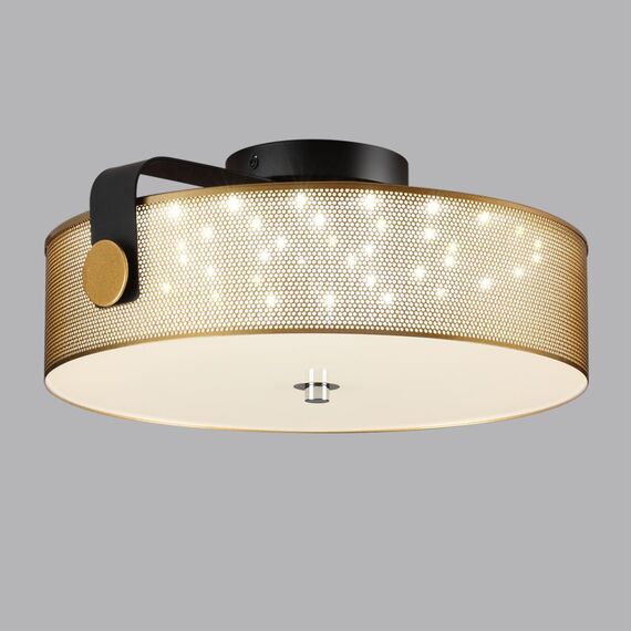 LUMION 6597/40L LEDIO LN25 158 черный, античная латунь/античная латунь металл/металл, стекло Потолочный светильник LED 40W 4000К 220V DRUMY, изображение 6