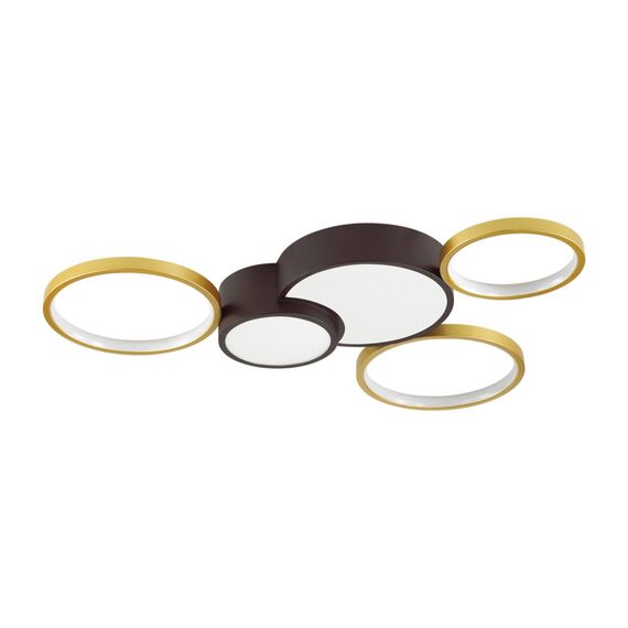 LUMION 5255/80CL LEDIO LN23 000 черный, матовое золото Люстра потолочная диммир. с ДУ LED 80W 5280Лм 220V NORBERT