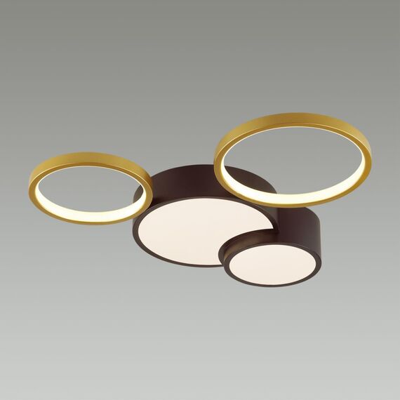LUMION 5255/64CL LEDIO LN23 000 черный, матовое золото Люстра потолочная диммир. с ДУ LED 64W 4224Лм 220V NORBERT, изображение 4