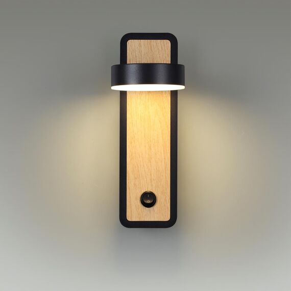 LUMION 5631/5WL LEDIO LN23 342 чёрный, под дерево Бра LED 5W 3000K 230Лм 220V LELAND, изображение 3