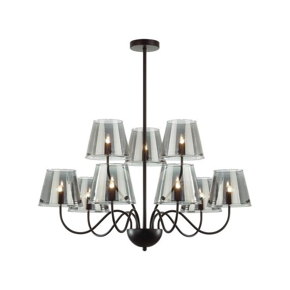 LUMION 6570/9C MODERNI LN25 103 черный/дымчатый/металл/стекло Люстра потолочная G9 9*20W 220V SMOKY, изображение 5